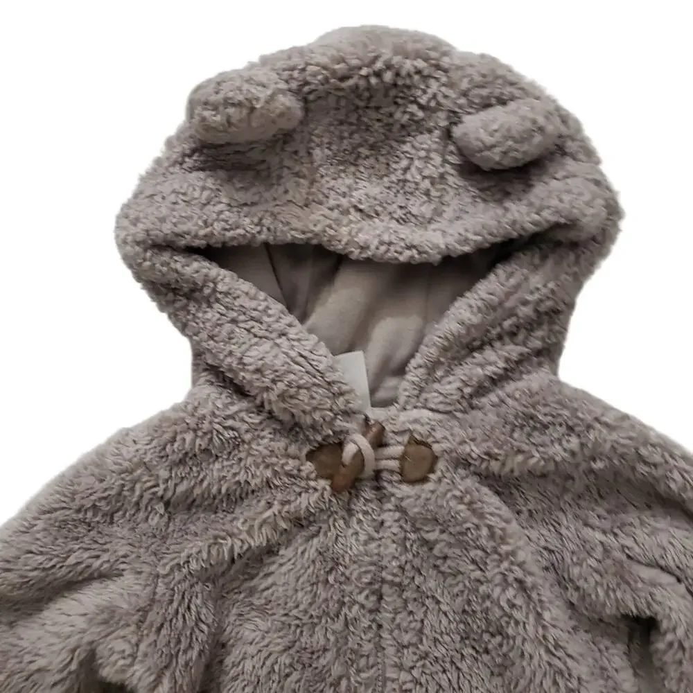Cozy Carter’s Baby Brown Fluffy Sherpa Unisex Sherpa Snowsuit size 9 months